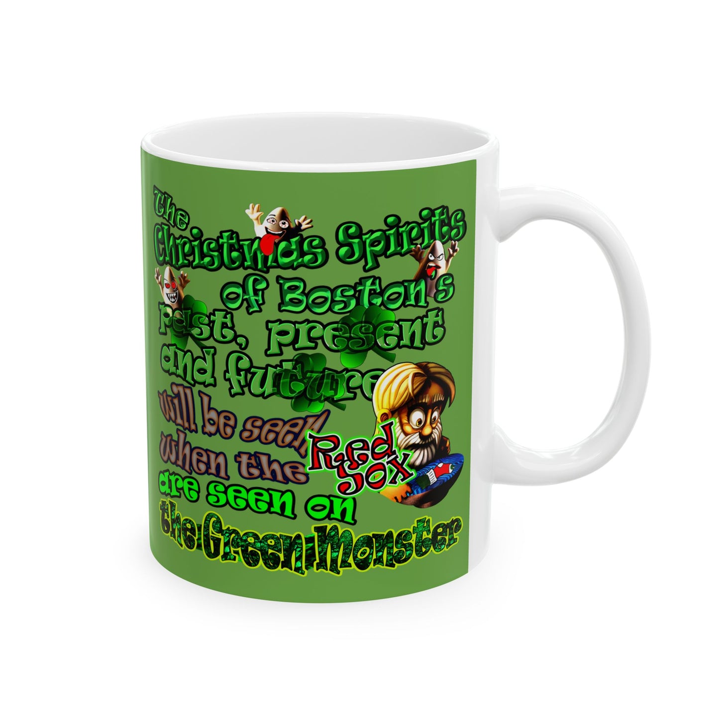 christmas spirits of boston - White Mug (green)