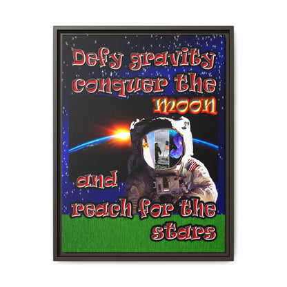 defy conquer reach - framed canvas art ('snoops' background)