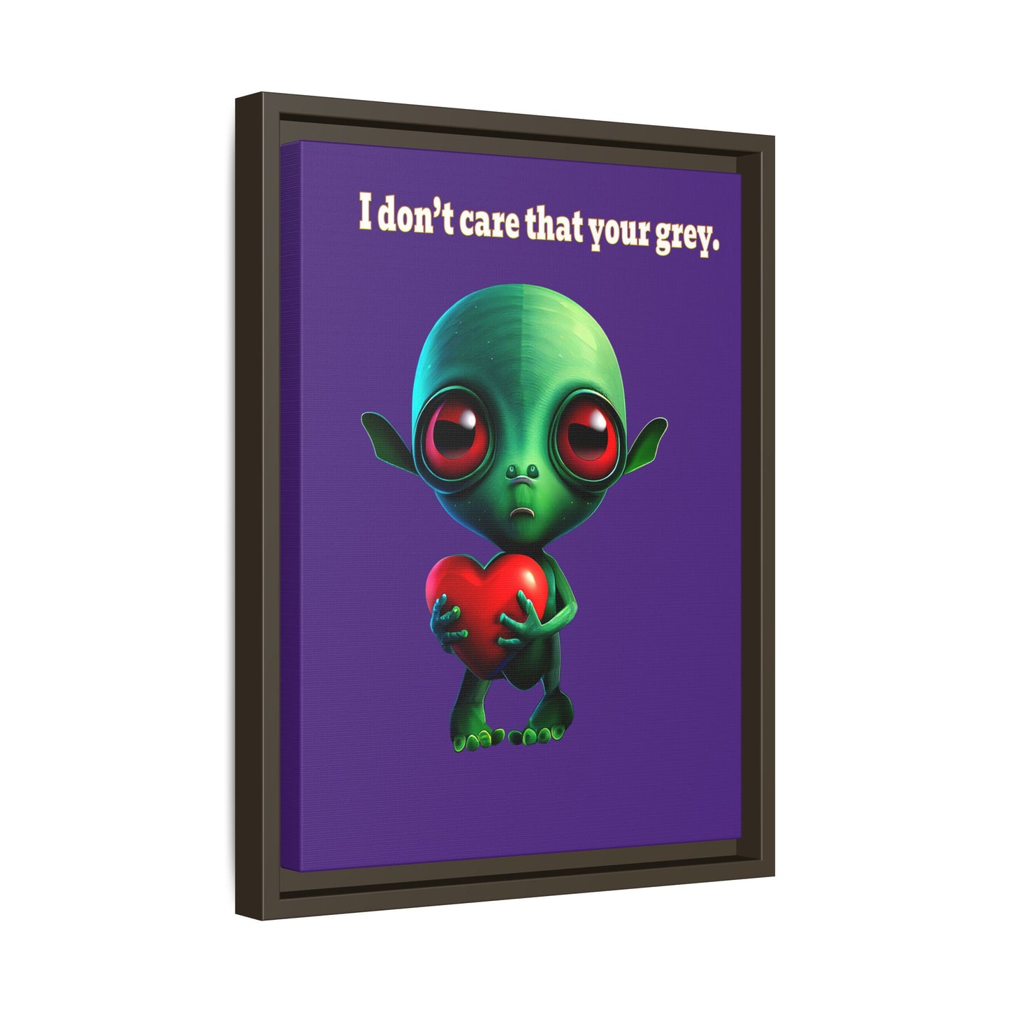 I don't care that your grey - framed canvas art (purple)
