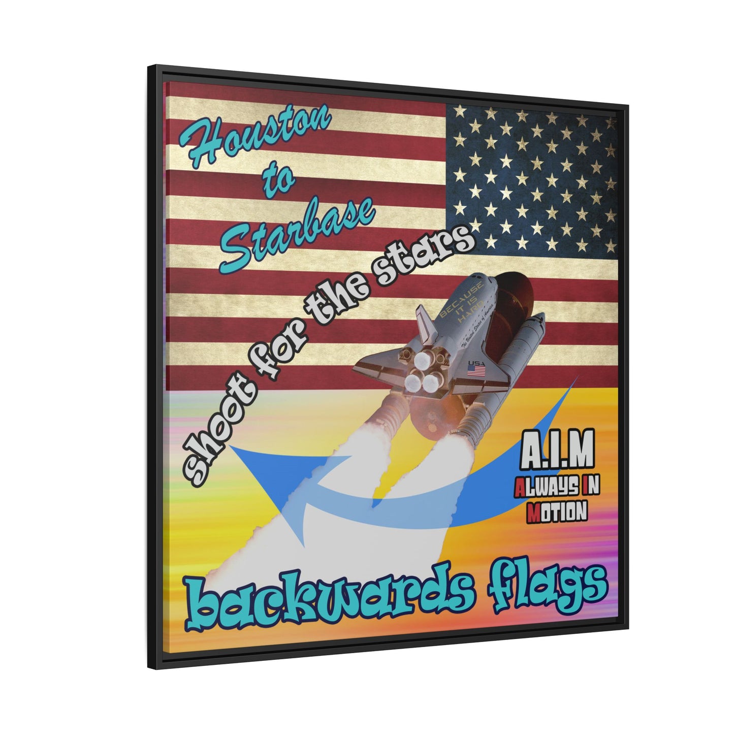 shoot for the stars - framed canvas art (color blur)