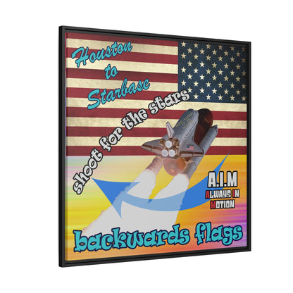 shoot for the stars - framed canvas art (color blur)