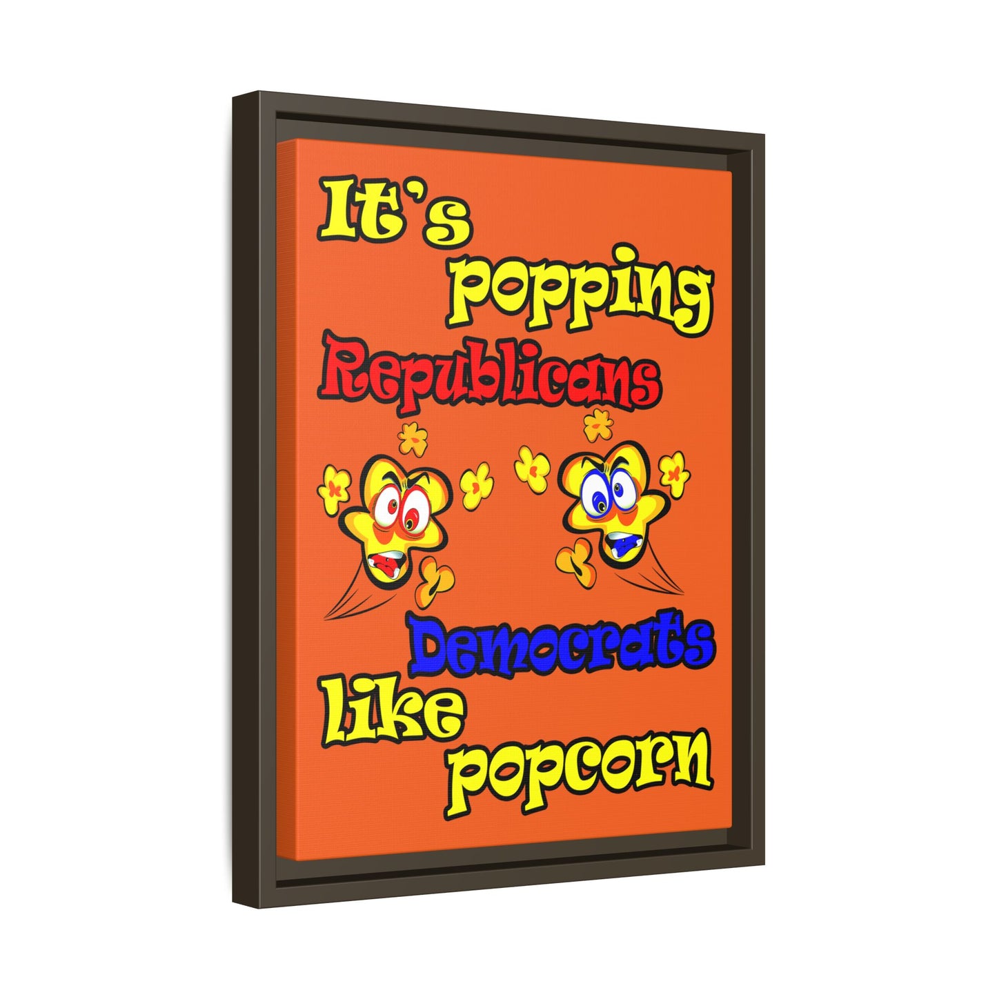 popping like popcorn - framed canvas art (orange)