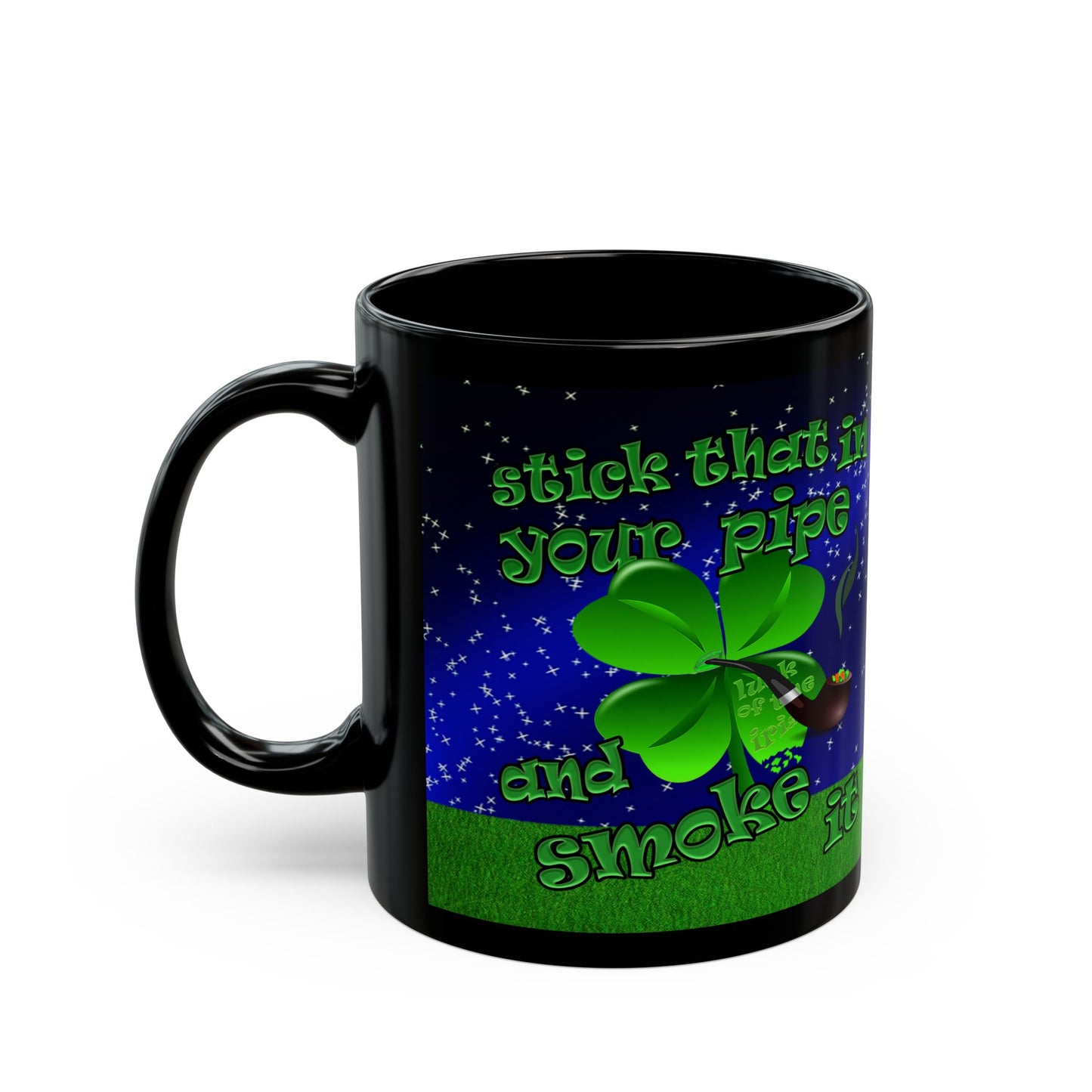 celtics logo - Black Mug ('snoops' background)