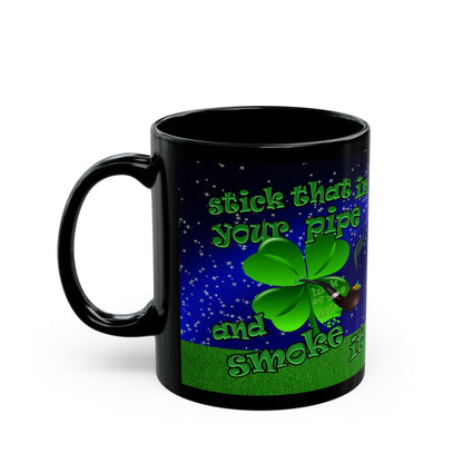 celtics logo - Black Mug ('snoops' background)
