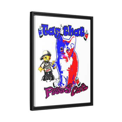 tag that - framed canvas art (white)