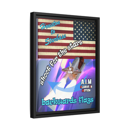shoot for the stars - framed canvas art (grey-pink wave)