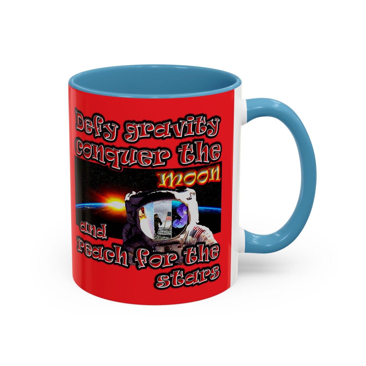 defy conquer reach - Accent Mug (red)
