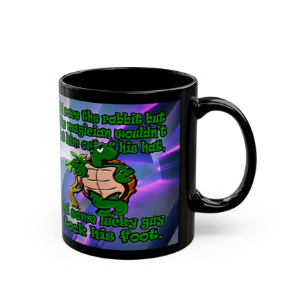 turtle race - Black Mug (grey-pink wave)