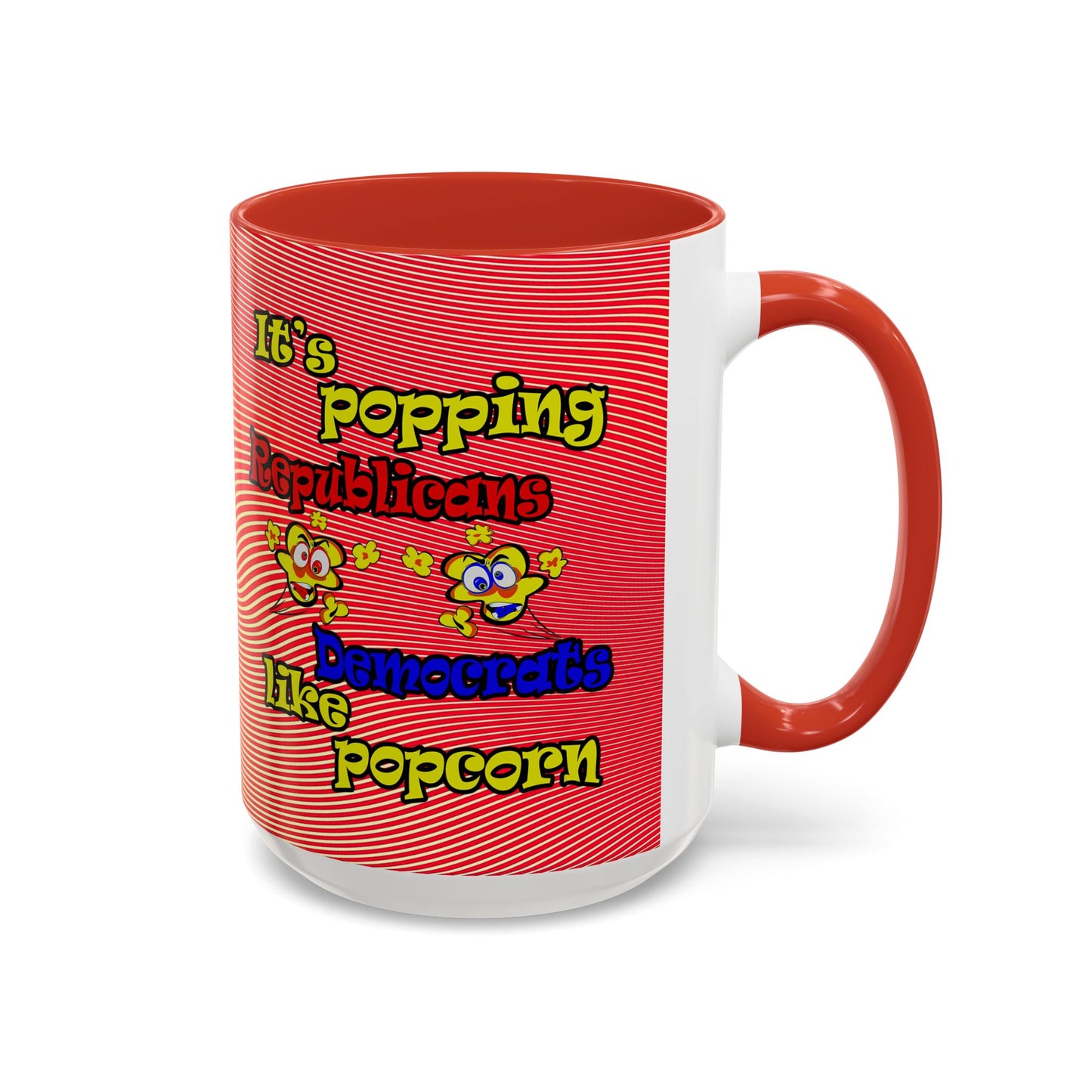popping like popcorn - Accent Mug (yellow-orange wave)