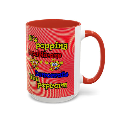 popping like popcorn - Accent Mug (yellow-orange wave)