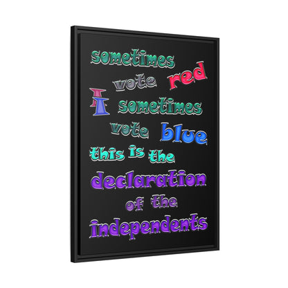 declaration of the independents - framed canvas art (black)