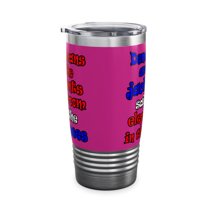 donkeys and elephants - Ringneck Tumbler, 20oz (pink)