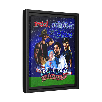 rw&b lives matter - framed canvas art ('snoops' background)