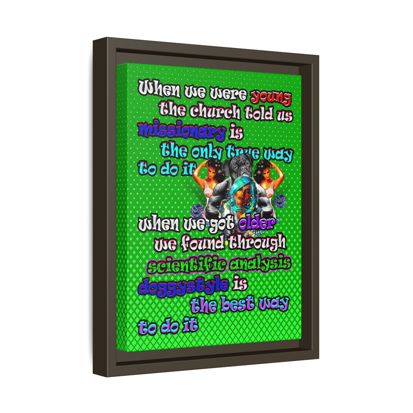 doggystyle - framed canvas art (logo green)
