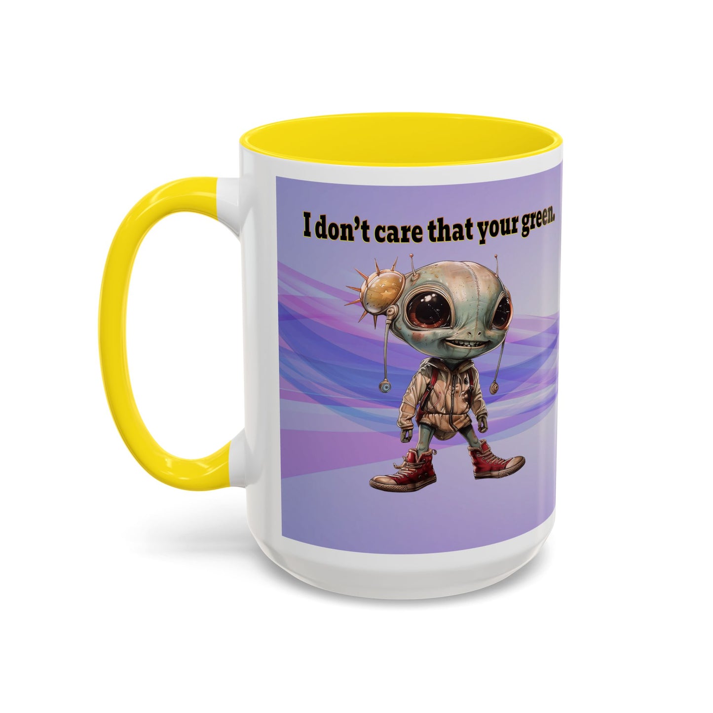 I don't care that your grey - Accent Mug (light blue-pink wave)
