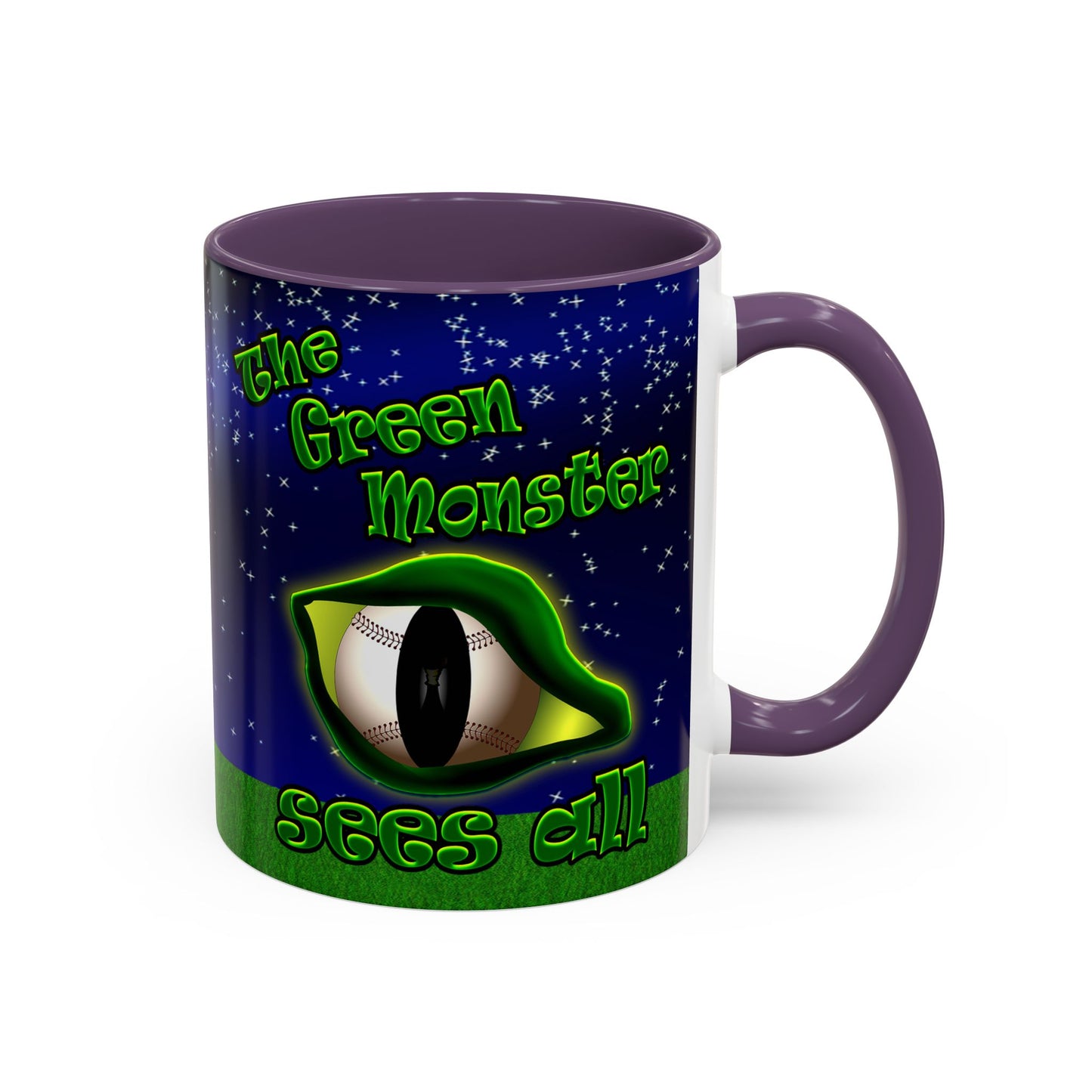 green monster - Accent Mug ('snoops' background)
