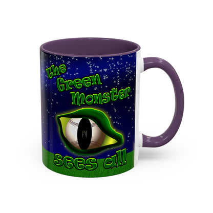 green monster - Accent Mug ('snoops' background)