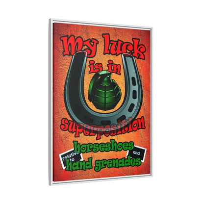 my luck - framed canvas art (burnt orange)