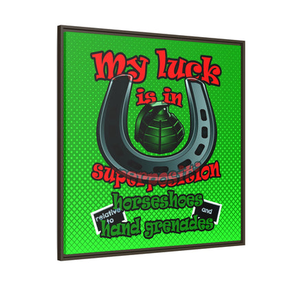 my luck - framed canvas art (logo green)