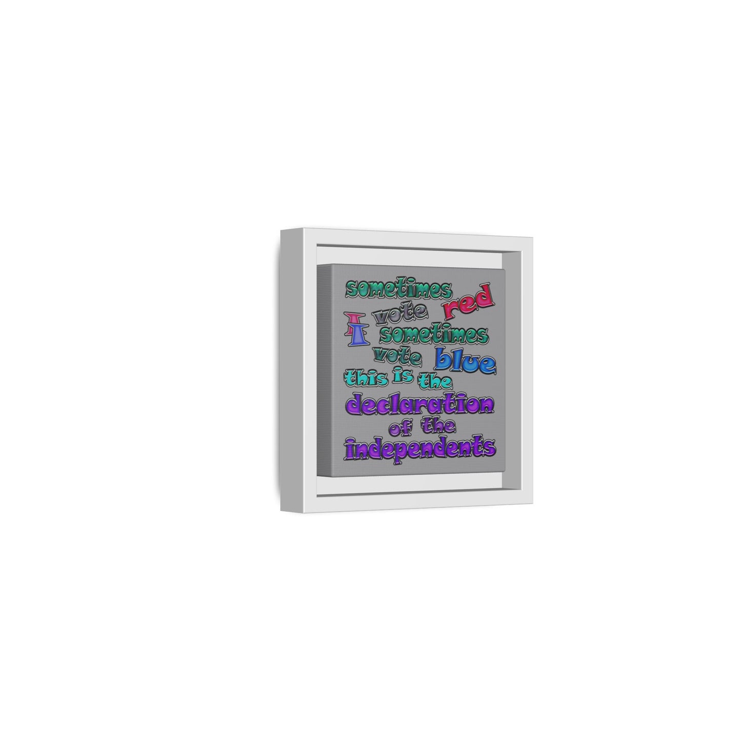 declaration of the independents - framed canvas art (grey)