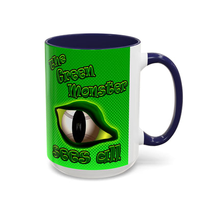 green monster - Accent Mug (logo green)