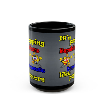 popping like popcorn - Black Mug (grey-light grey)