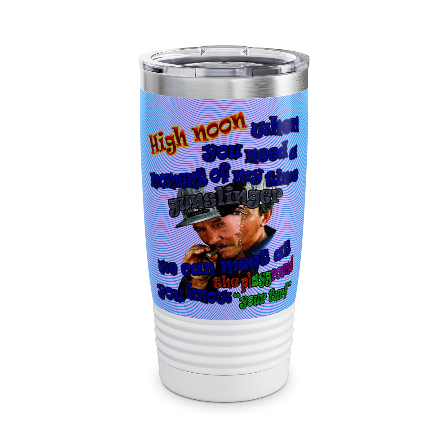 high noon - Ringneck Tumbler, 20oz (light blue-purple wave)