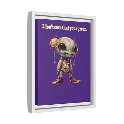 I don't care that your green - framed canvas art (purple)