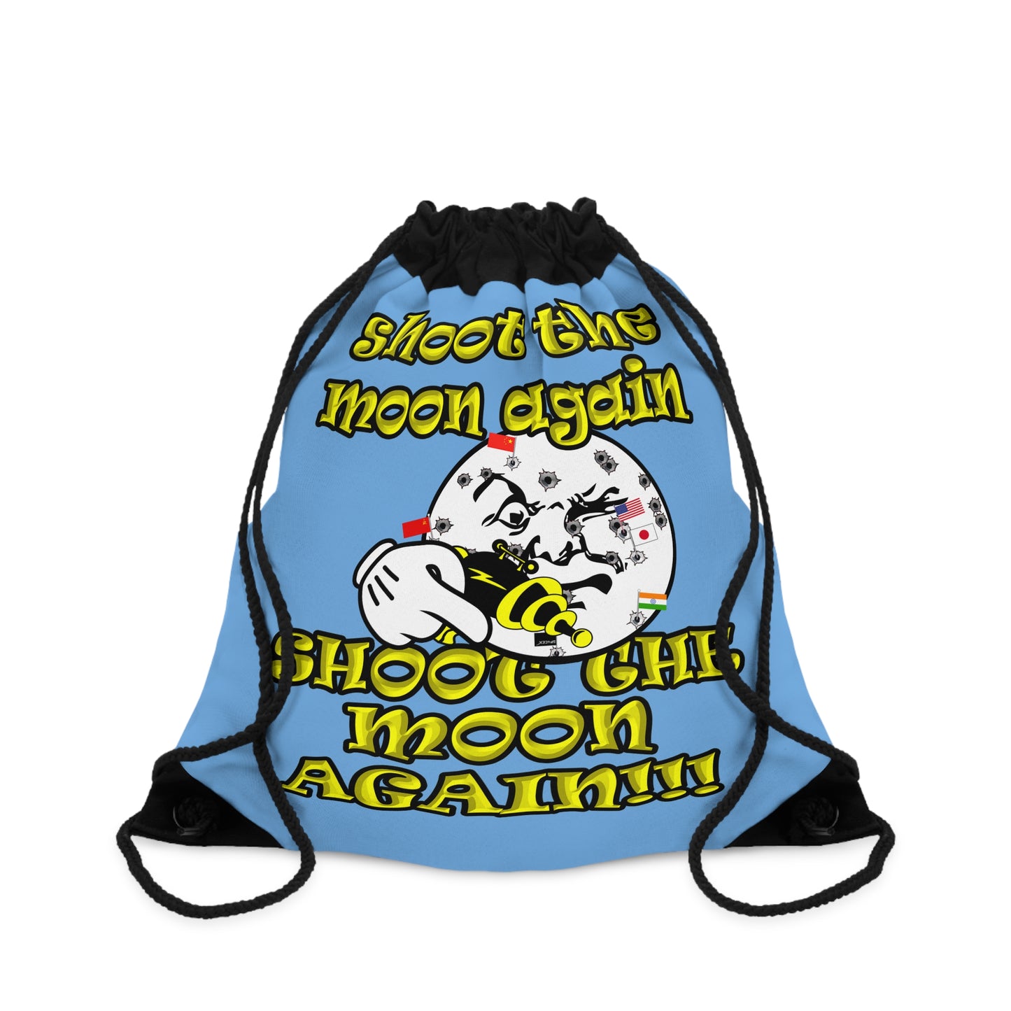 shoot the moon again - Drawstring Bag (light blue)