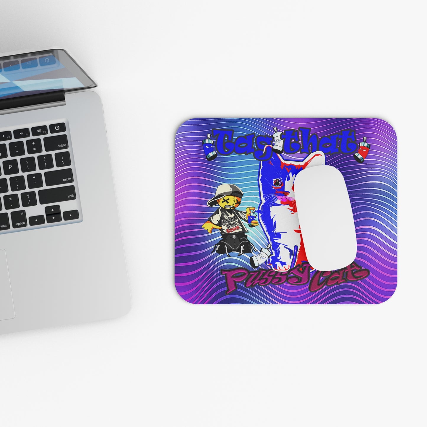 tag that - Mouse Pad (Rectangle) (purple wave)