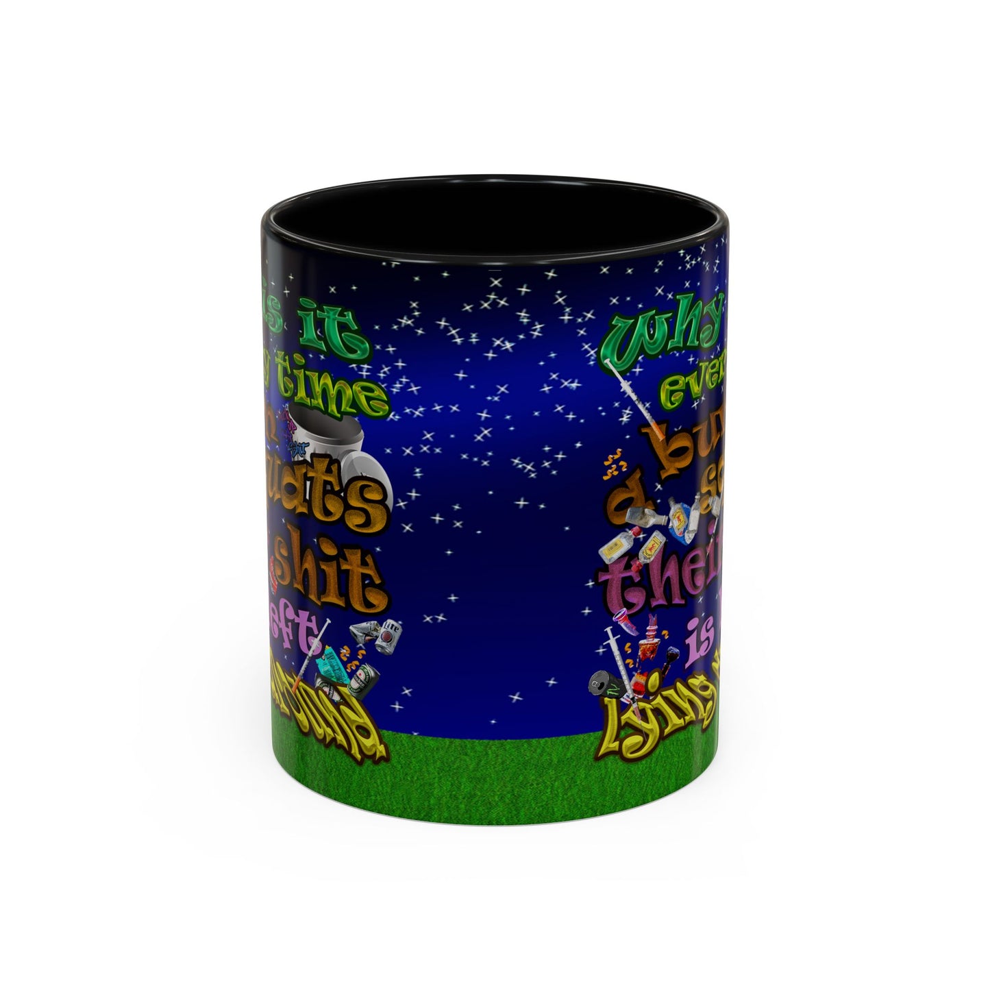the bum's shit - Accent Mug ('snoops' background)