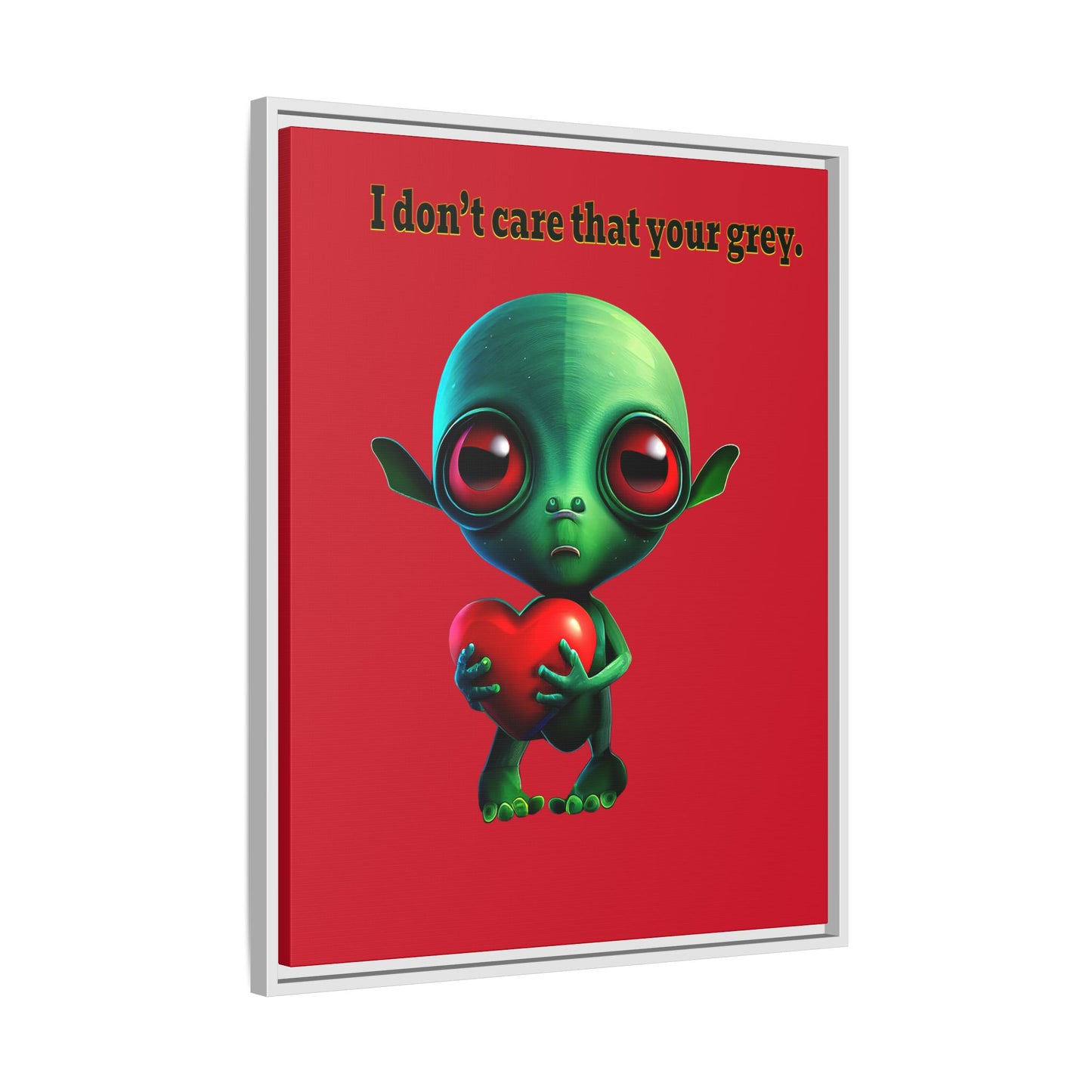 I don't care that your grey - framed canvas art (dark red)