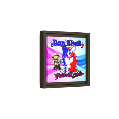 tag that - framed canvas art (light blue-pink wave)