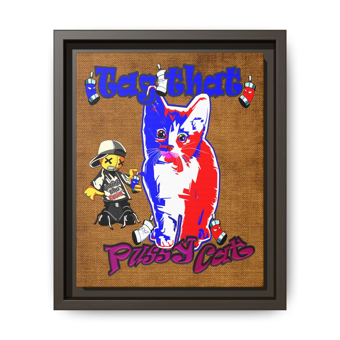 tag that - framed canvas art (brown papyrus)