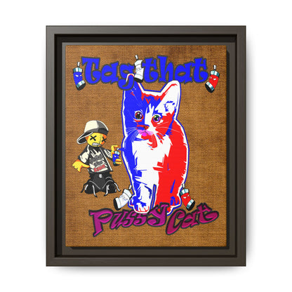 tag that - framed canvas art (brown papyrus)