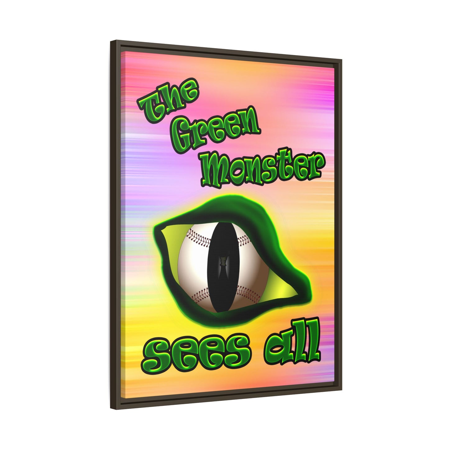 green monster - framed canvas art (color blur)