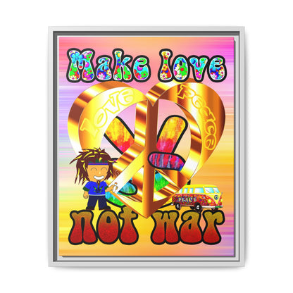 love peace - framed canvas art (color blur)