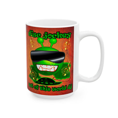 disc jockey - White Mug (burnt orange)