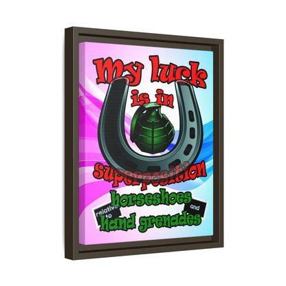 my luck - framed canvas art (light blue-pink wave)