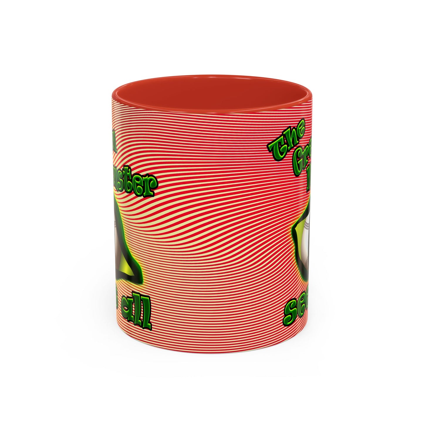 green monster - Accent Mug (yellow-orange wave)
