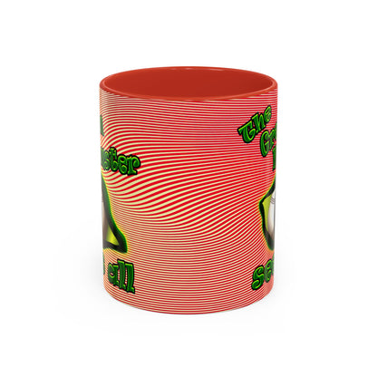 green monster - Accent Mug (yellow-orange wave)