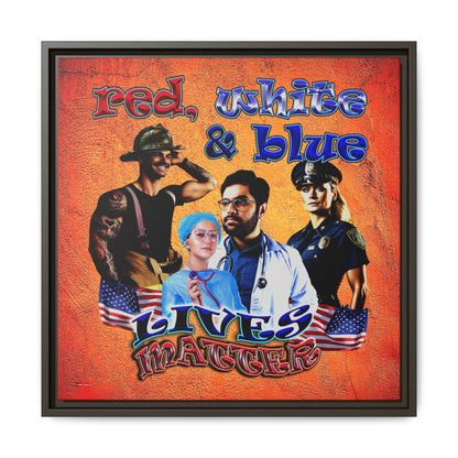 rw&b lives matter - framed canvas art (burnt orange)