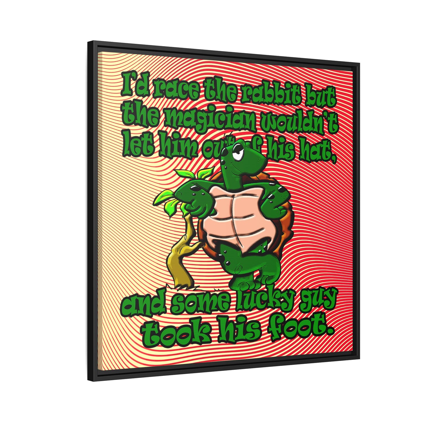 turtle race - framed canvas art (yellow-orange wave)