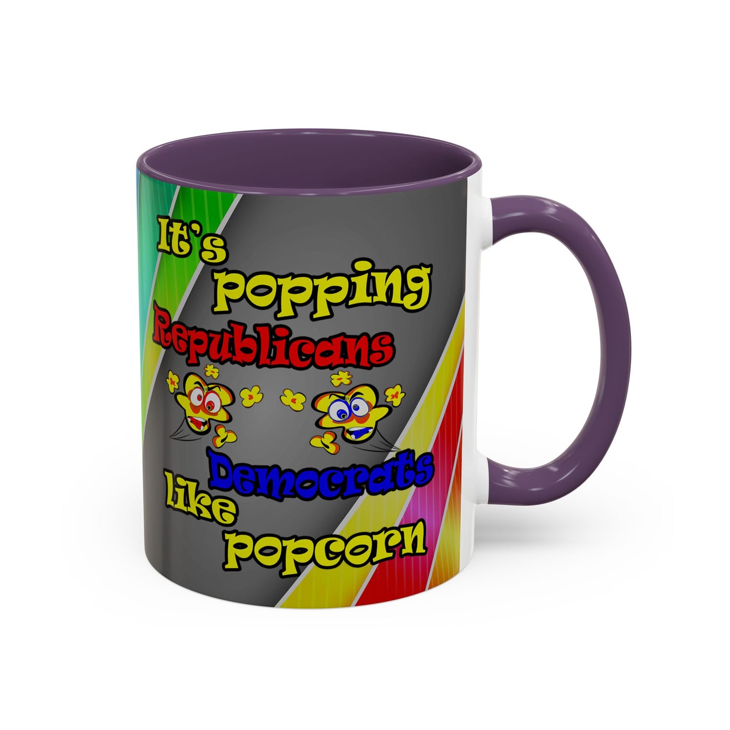 popping like popcorn - Accent Mug (rainbow split)