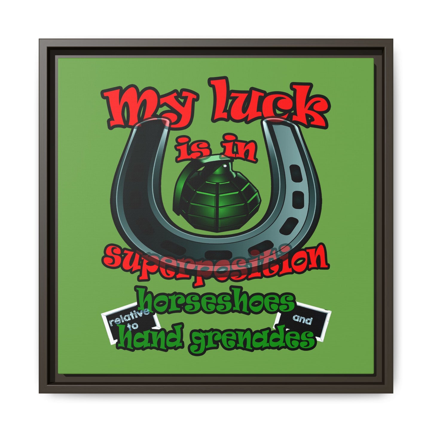 my luck - framed canvas art (green)