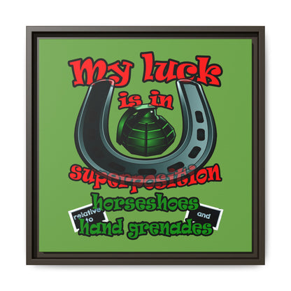 my luck - framed canvas art (green)