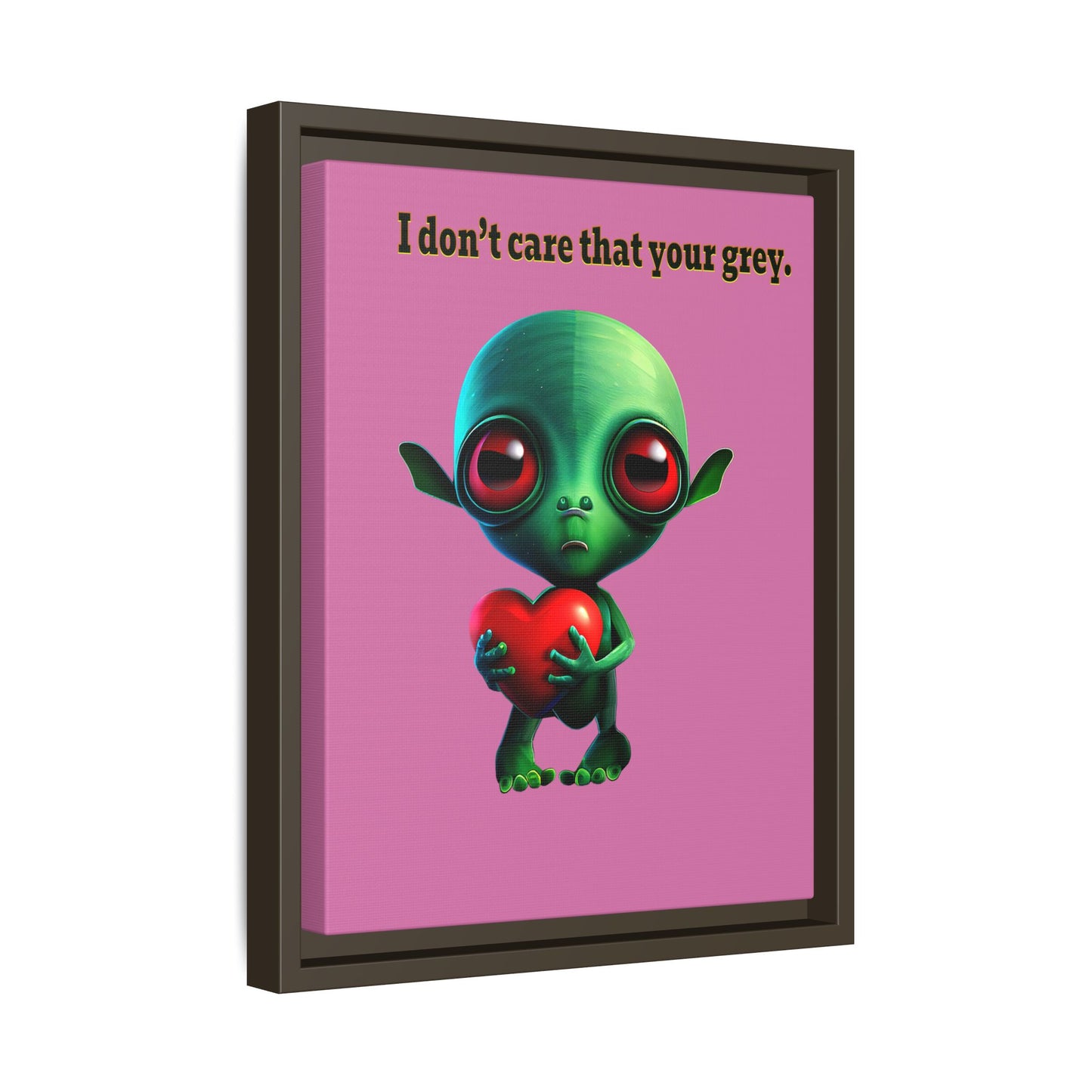 I don't care that your grey - framed canvas art (light pink)