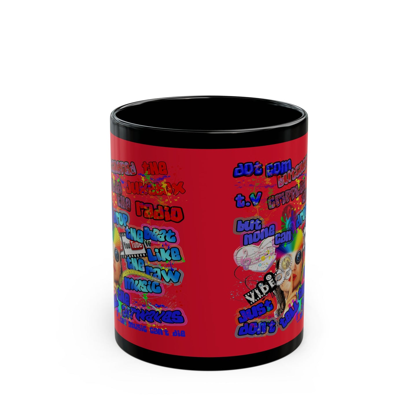 drop the beat - Black Mug (dark red)