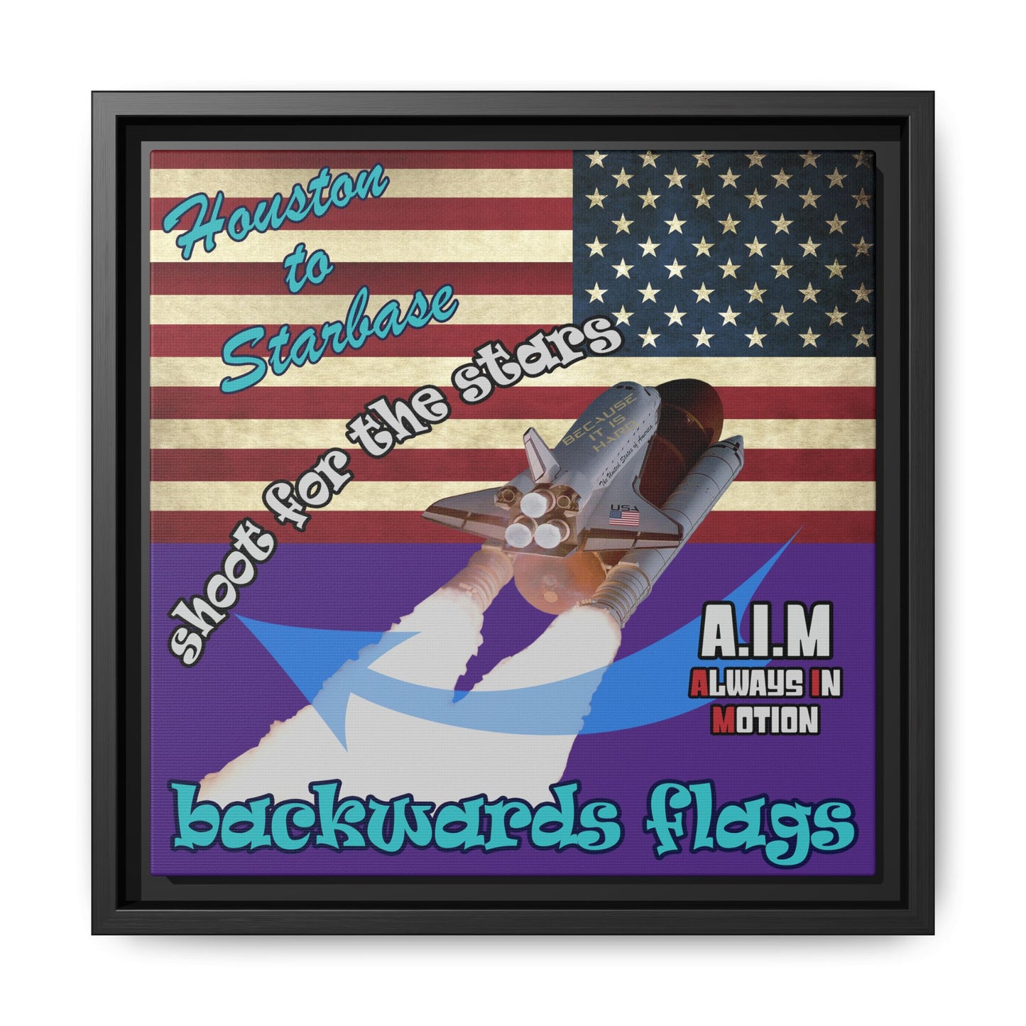 shoot for the stars - framed canvas art (purple)