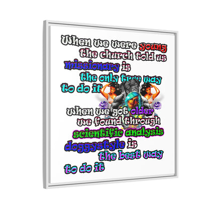 doggystyle - framed canvas art (white)